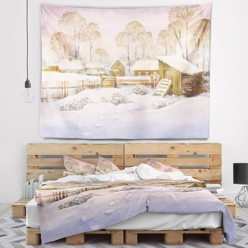 Tapisserie en polyester avec accessoires suspendus en polyester old winter, H 32 po x l 39 po