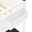 Queen Size Loft Bed With Desk, Open Shelf, And Storage Box, White Colour - Space Saving, Build, Easy Installation
