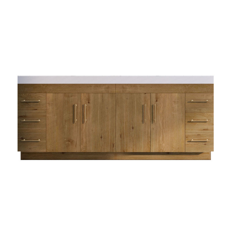 Ensemble de meuble-lavabo double Spring, Chêne et teck, 72"