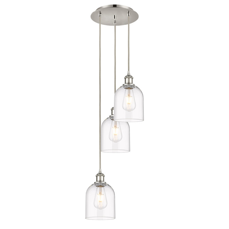 Odaniel 3 - Light Cluster Pendant, Clear, Polished Nickel