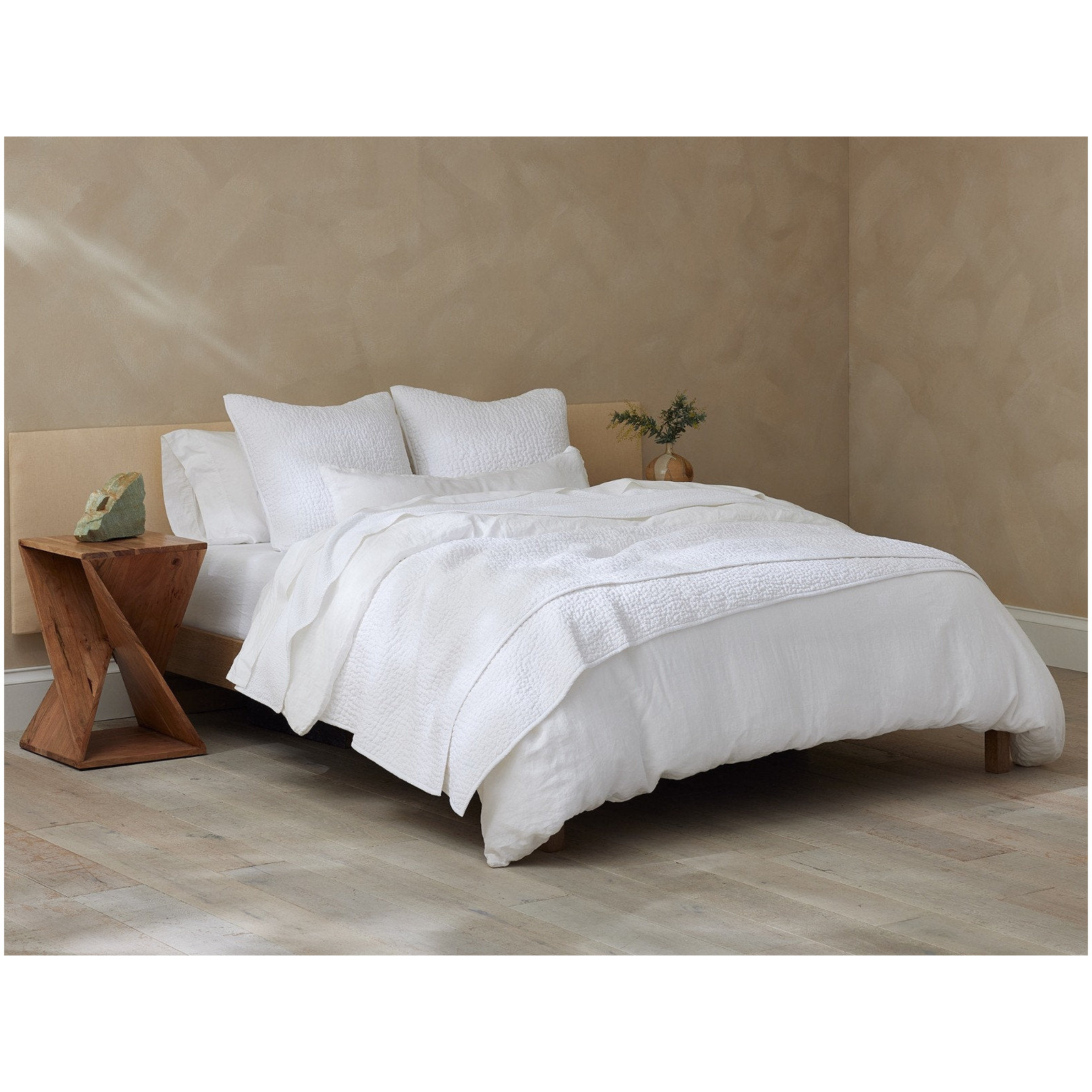 Pebbled Organic Percale Quilt, Twin Quilt, Alpine White