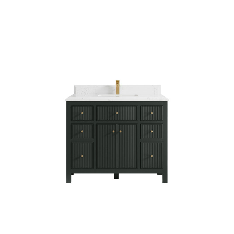 Ensemble de meuble-lavabo simple 42 po, Quartz Empira, Noir