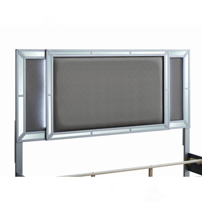 Queen Bed (Mattress Not Included), Silver