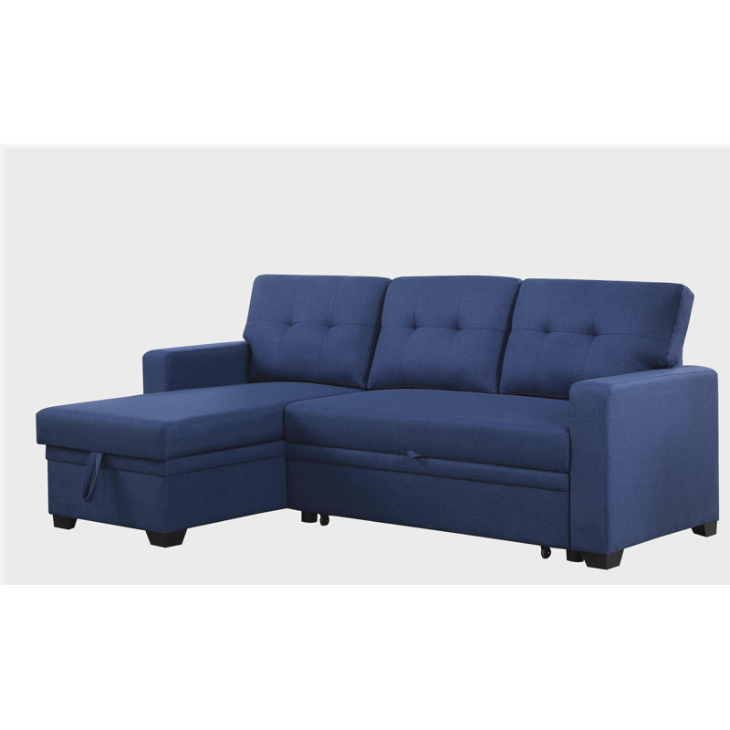 Upholstered Pull out Sectional Sofa with Chaise
