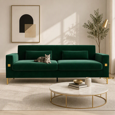 Canapé 3 places en velours Emerald Green