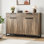 Buffet de cuisine grand buffet moderne de 55 pouces avec 2 tiroirs et 4 portes, table basse pour la cuisine et la salle à manger