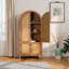 Armoire-buffet autoportante de 63,39 po avec portes en rotin et tablettes réglables
