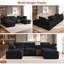 Canapé modulaire en U 125,98 po avec console de rangement et porte-gobelets, canapé en chenille 3 places-219628371-219628398