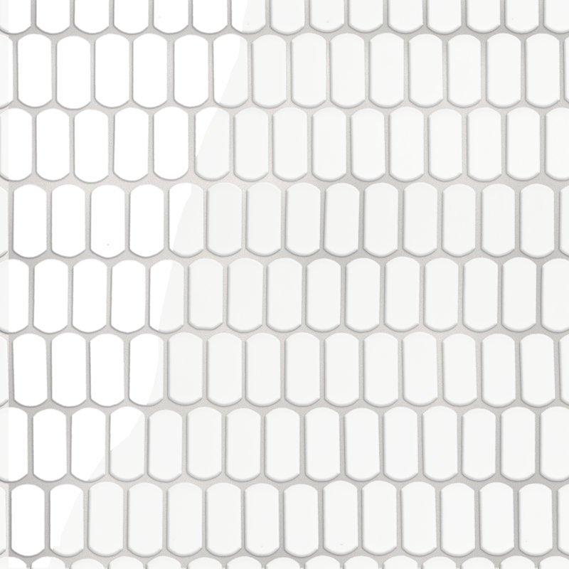 Hudson Capsule 12-1/4 In. X 13-1/8 In. Porcelain Mosaic Tile, Glossy White