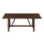 Table de salle à manger rectangulaire à tréteaux en chêne foncé de style campagnard