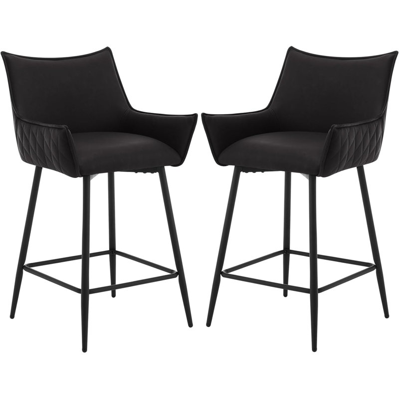 Anjum Upholstered Counter Stool, Anthracite