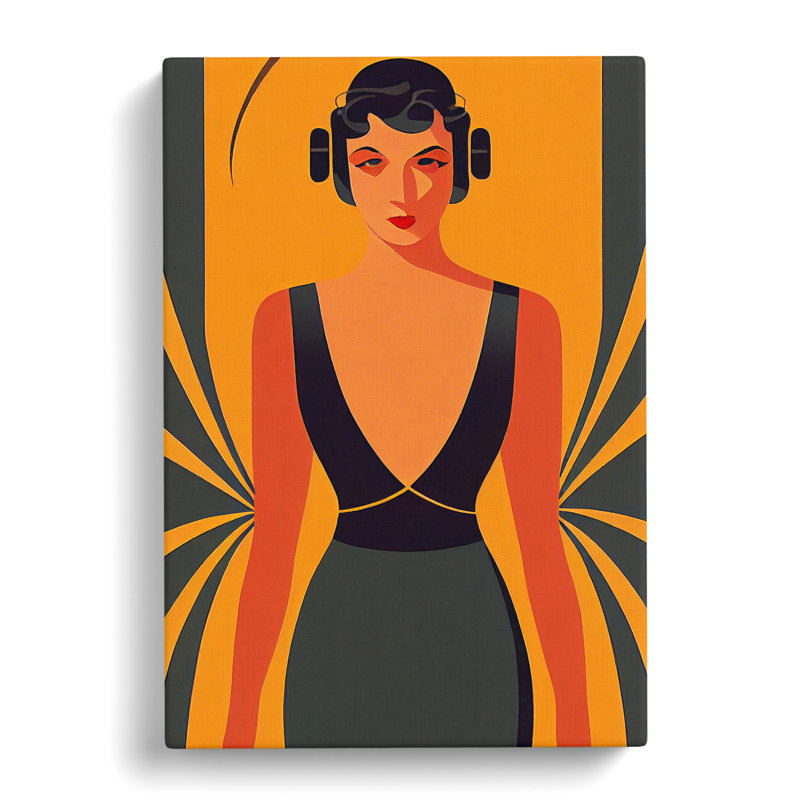 Art Deco Woman No.3 - Wrapped Canvas, 76cm H x 50cm W x 3cm D