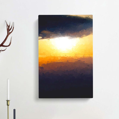 Sunset Through The Clouds In Abstract - Wrapped Canvas