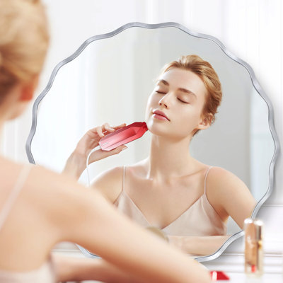 Scalloped Round Metal Wall Mirror