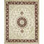 Hand-Knotted High-Quality Ivory and Wine Area Rug