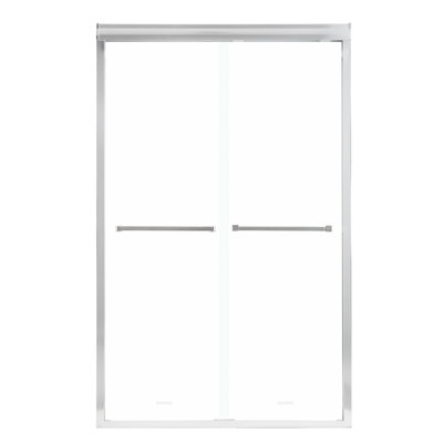 Porte de douche 76 po x 48 po, coulissante semi-bypass, porte en verre trempé 48 po x 76 po, pratique
