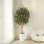 Adcock Artificial Olive Tree with Decorative Pot, UV Resistant Faux Olive Tree with Natural Trunk-700034060-700034061