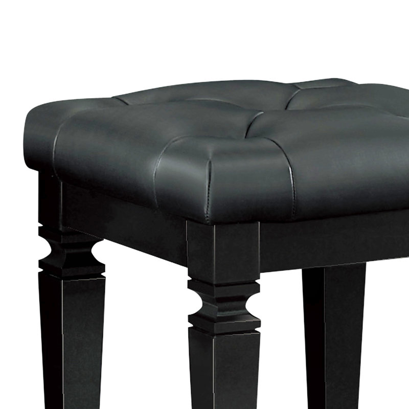 Tabouret de coiffeuse 1 pièce Modern Glam, Noir