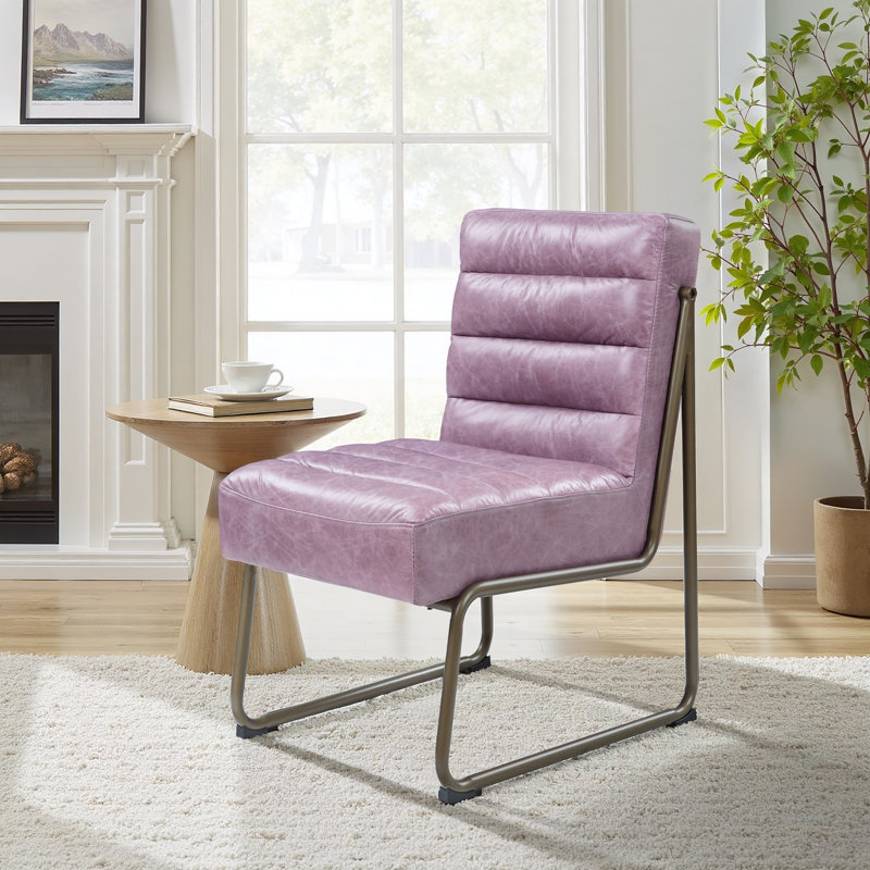 Fauteuil d'appoint, cuir fleur Gisteria