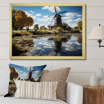 «Holland Windmill Reflections II», reproduction sur toile