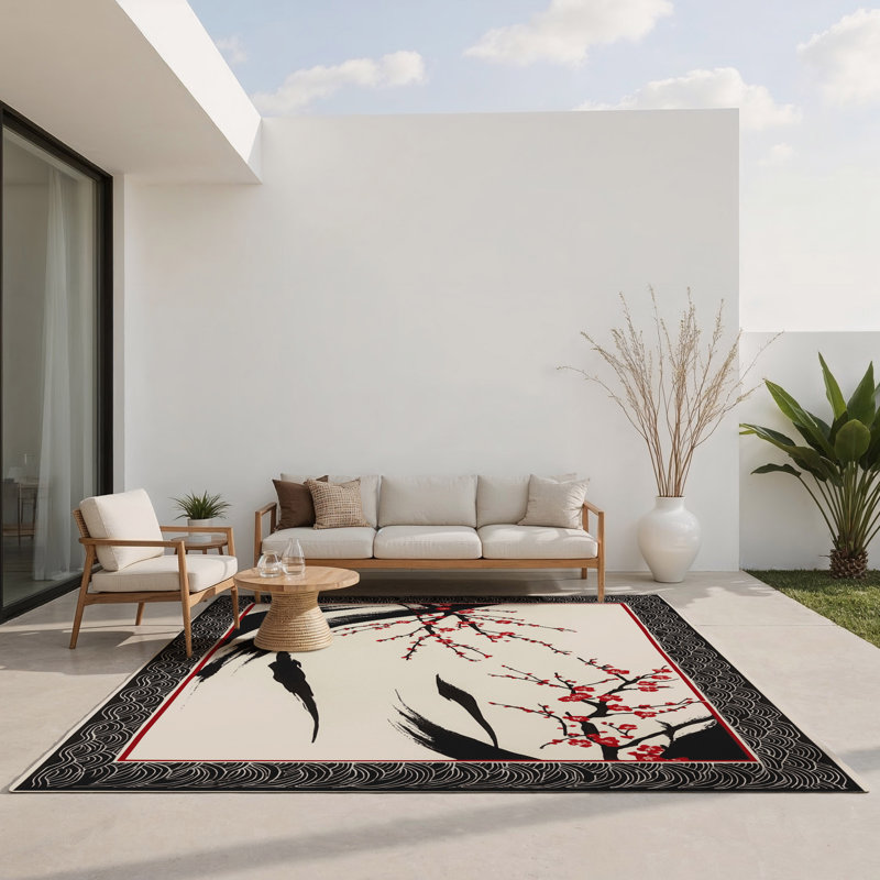 Blooming Horizon Indoor And Outdoor Area Rug, Rectangle 1'6" x 2'6"