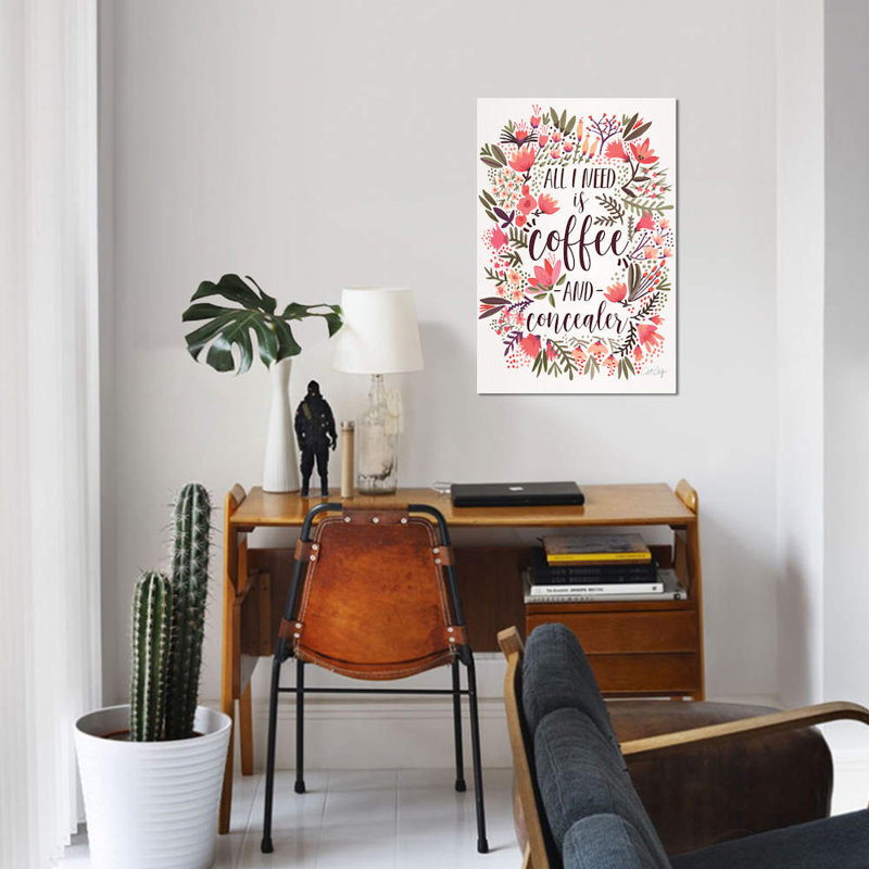 « coffee & dissimuler iii » par cat coquillette, reproduction d’impression sur toile tendue, H 12 po x l 8 po x P 0,75 po
