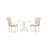 3 Piece Dining Set Contains a Round Dining Room Table with Pedestal and 2 Light Beige Linen Fabric Upholstered Parson Chairs, 42x42 Inch, Linen White-1289280043-1222778958-1240031669
