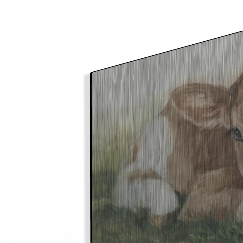 Art mural en métal «Gentle Calf» par Leslie Trimbach, H 12 po x l 16 po