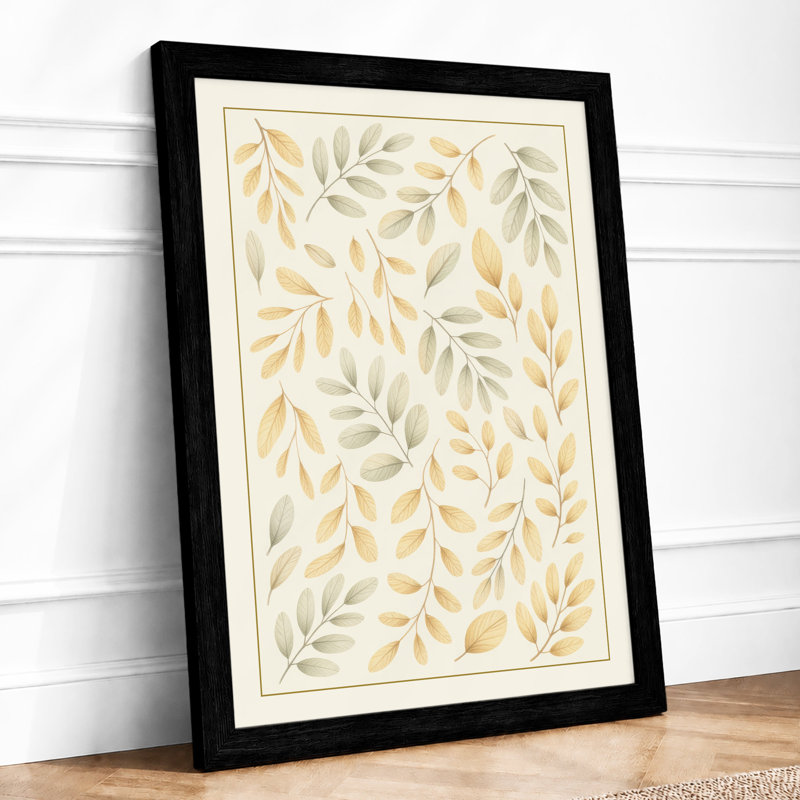 Scattered Foliage Botanical - Print, Black, A4 - 29.7 x 21.0 cm