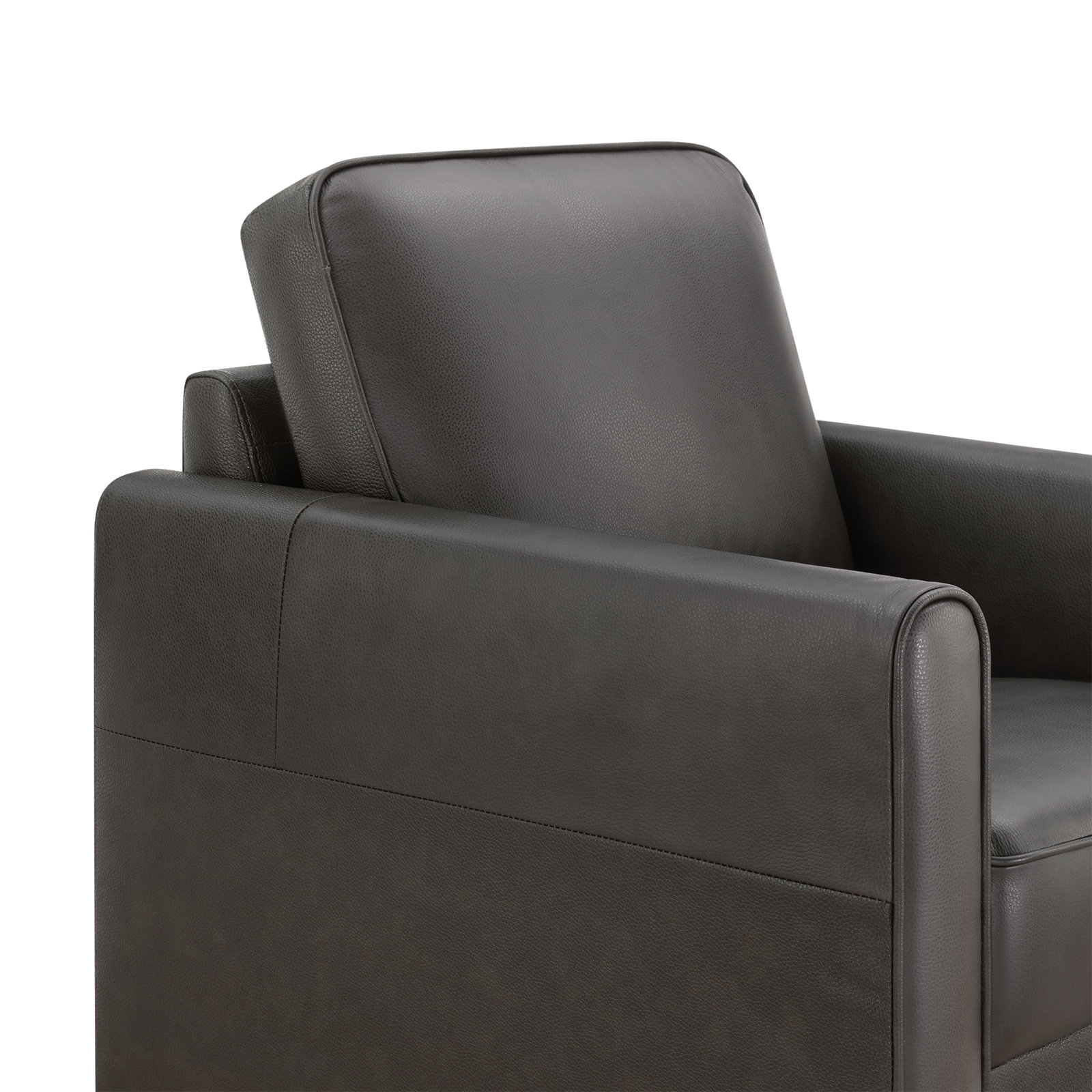 Weston Genuine Leather Swivel Armchair, Ivory