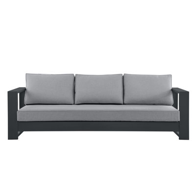 Hoyt 92.52” Outdoor Aluminum 3-Seater Sofa