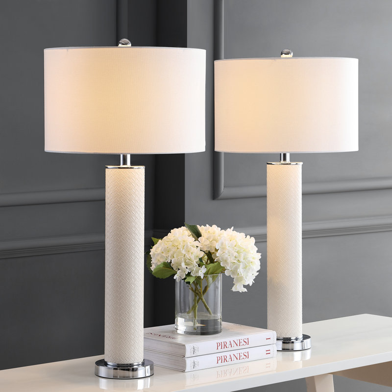 Ingertha Metal Table Lamp, Cream