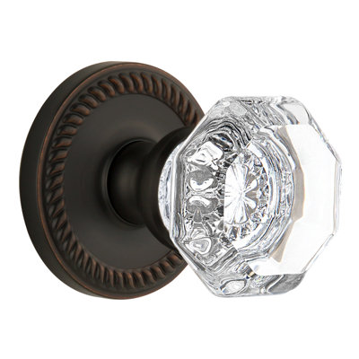 Rosace double avec bouton de porte en cristal Grandeur Newport Rosette