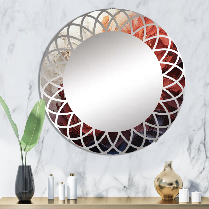 Willfredo - Miroir mural moderne rond, 32 po x 32 po