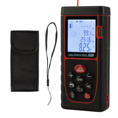Outil de mesure laser Stalwart - Mesure laser avec mesure en direct, affichage rétroéclairé et niveau intégré - Télémètres laser