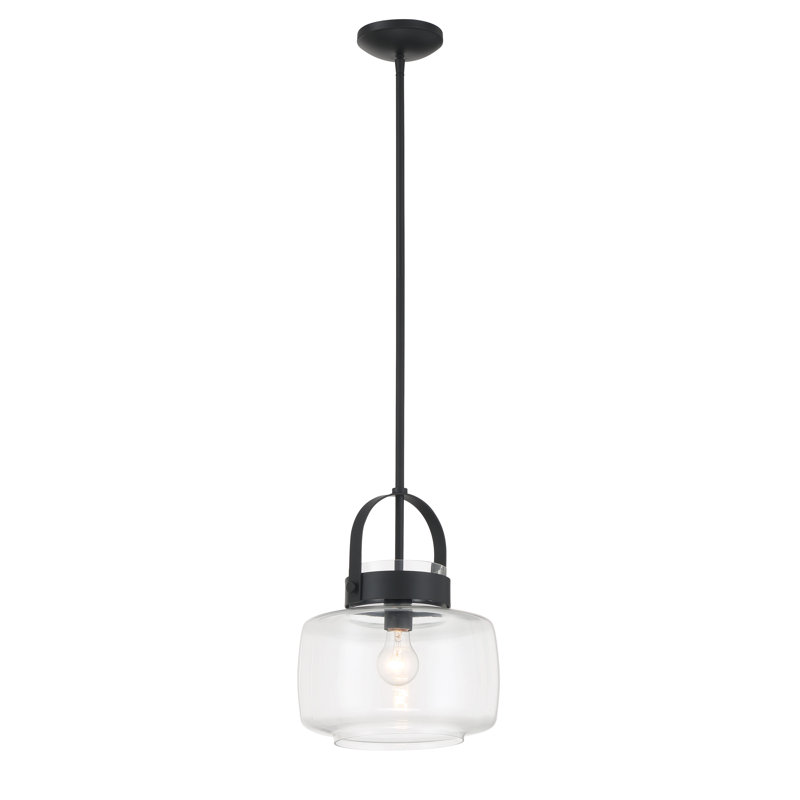 1 luminaire suspendu, Noir mat foncé