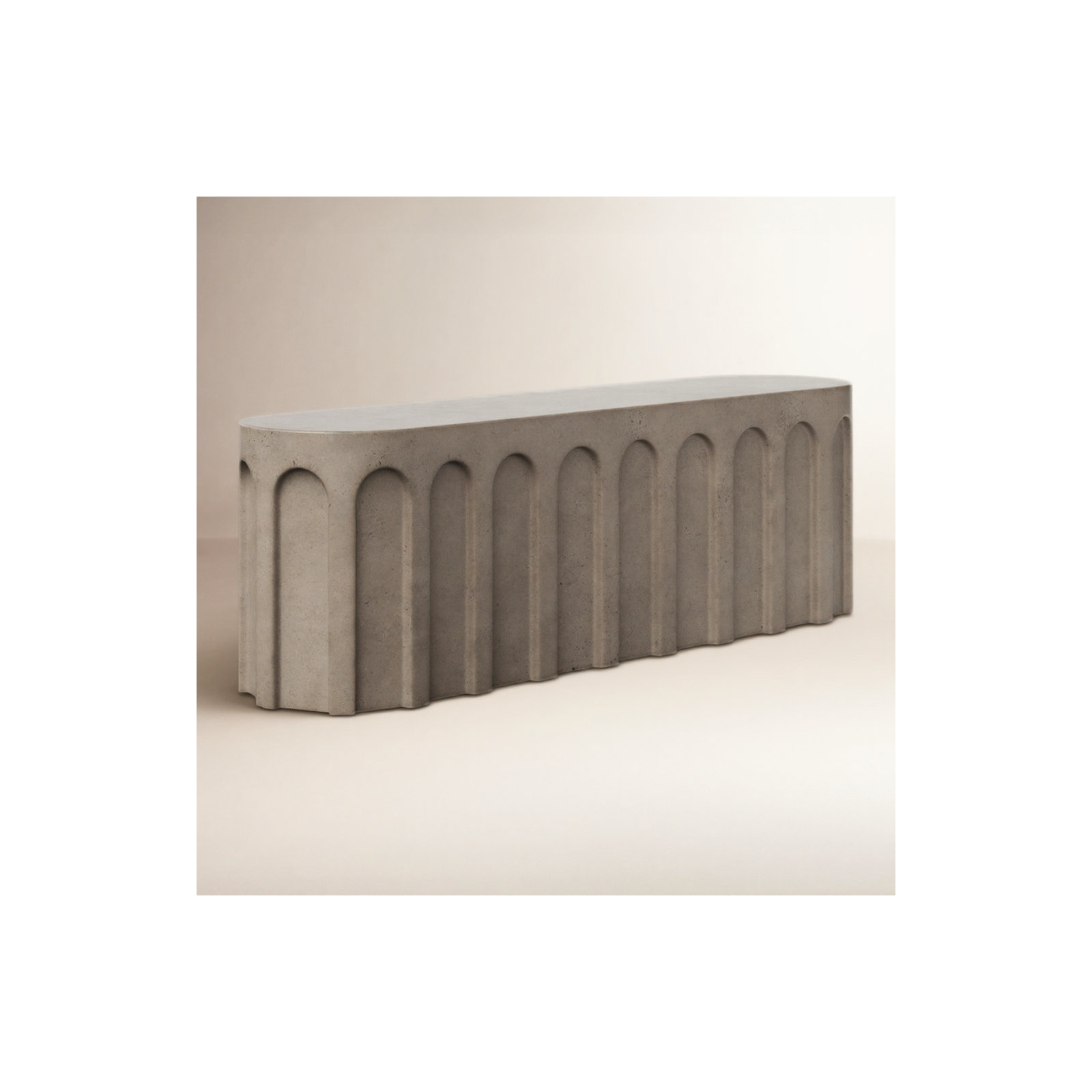 Mikah Concrete Bench, Gray