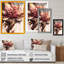 Abstrait rose et feuilles d'or I - reproduction sur toile-2017366708-2017366709