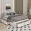 Grand lit plateforme avec 6 tiroirs-346571694