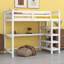 Lit mezzanine en bois massif avec bureau et 4 rangements et bureau sous le lit-975540401
