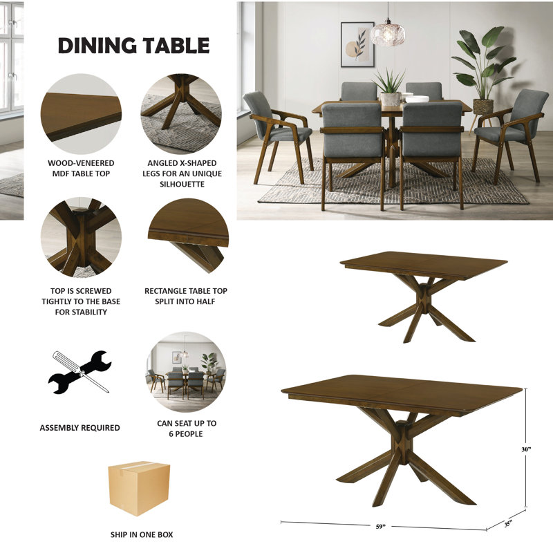 Nedyo Solid Wood Base Dining Table
