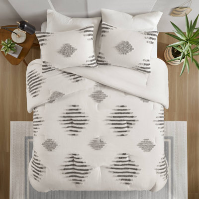 Ensemble d'édredon en chenille 100% coton Tahli