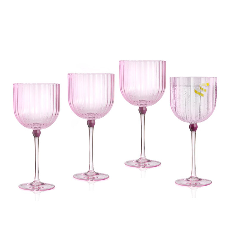 Ensemble de 4 verres à pied Cranberry