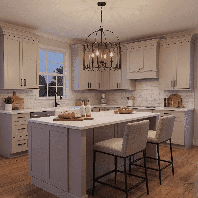 4-Light Chandelier, Laiton