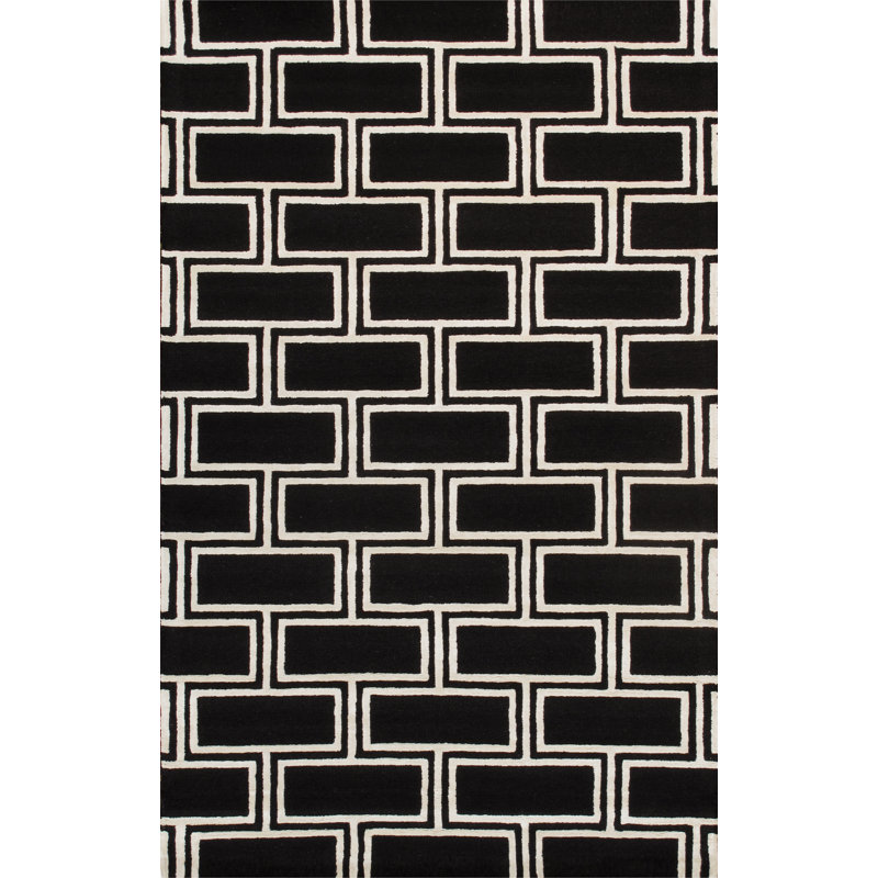 Hand Tufted Viscose Geometric Indoor Rug, Rectangle 8'9" x 11'9"