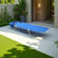 Chaise longue pliante portative avec chaise longue et dossier ajustable avec découpe de visage et de main Structure légère idéale pour la piscine ou les bains de soleil rose ou bleu en option