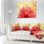 Coussin lombaire floral avec fleur d'hibiscus-89811550-89811538
