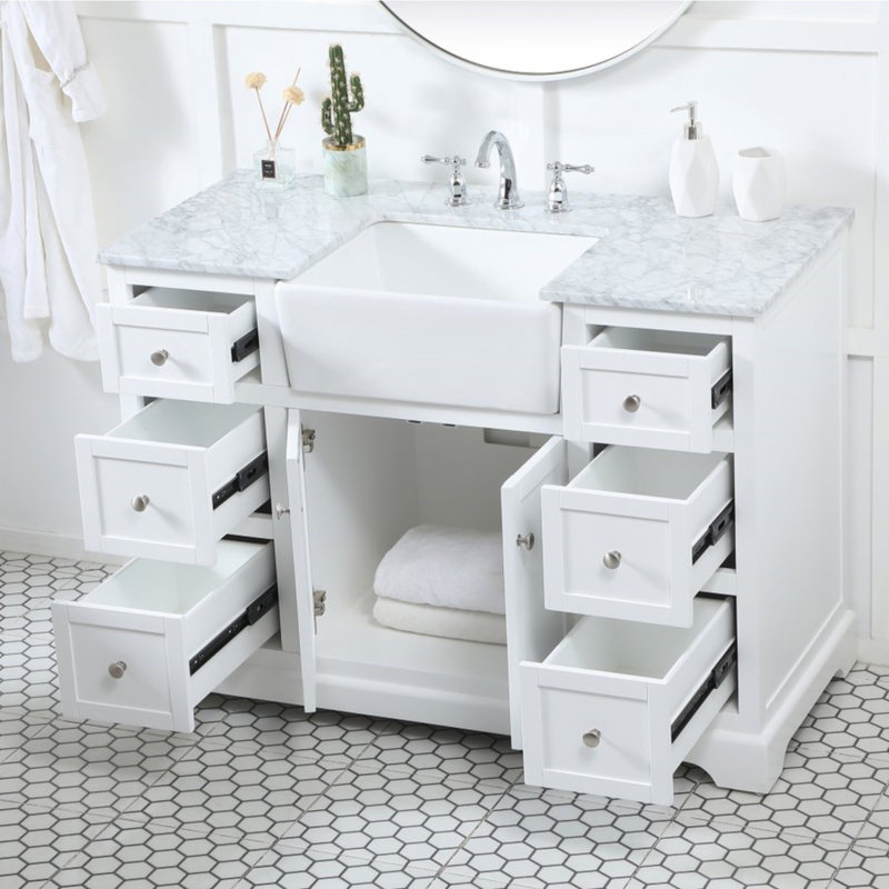 Ensemble de meuble-lavabo simple 48 po Pardue, Blanc