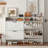 Shoe Storage Cabinet With 2 Flip Drawers,Farmhouse Narrow Shoe Organizer With Legs,Freestanding Hidden Slim Shoe Rack Cabinet With Open Storage For Entryway,Hallway, Foyer-217249623