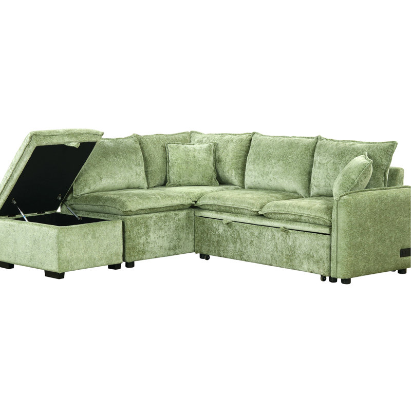 Canapé-lit modulaire de 80,74 po convertible, 2 coussins et ports électriques